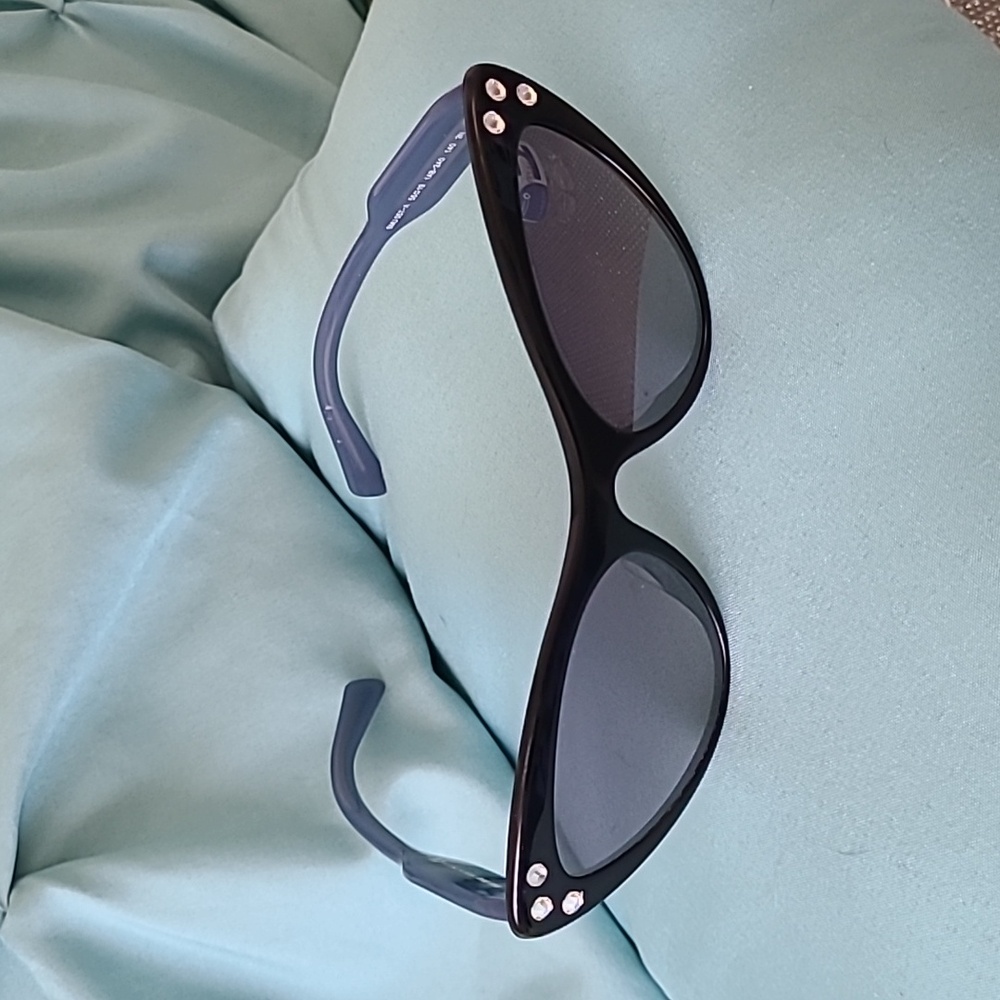 Miu Miu Cat Eye Sunglasses Black Crystal Accent